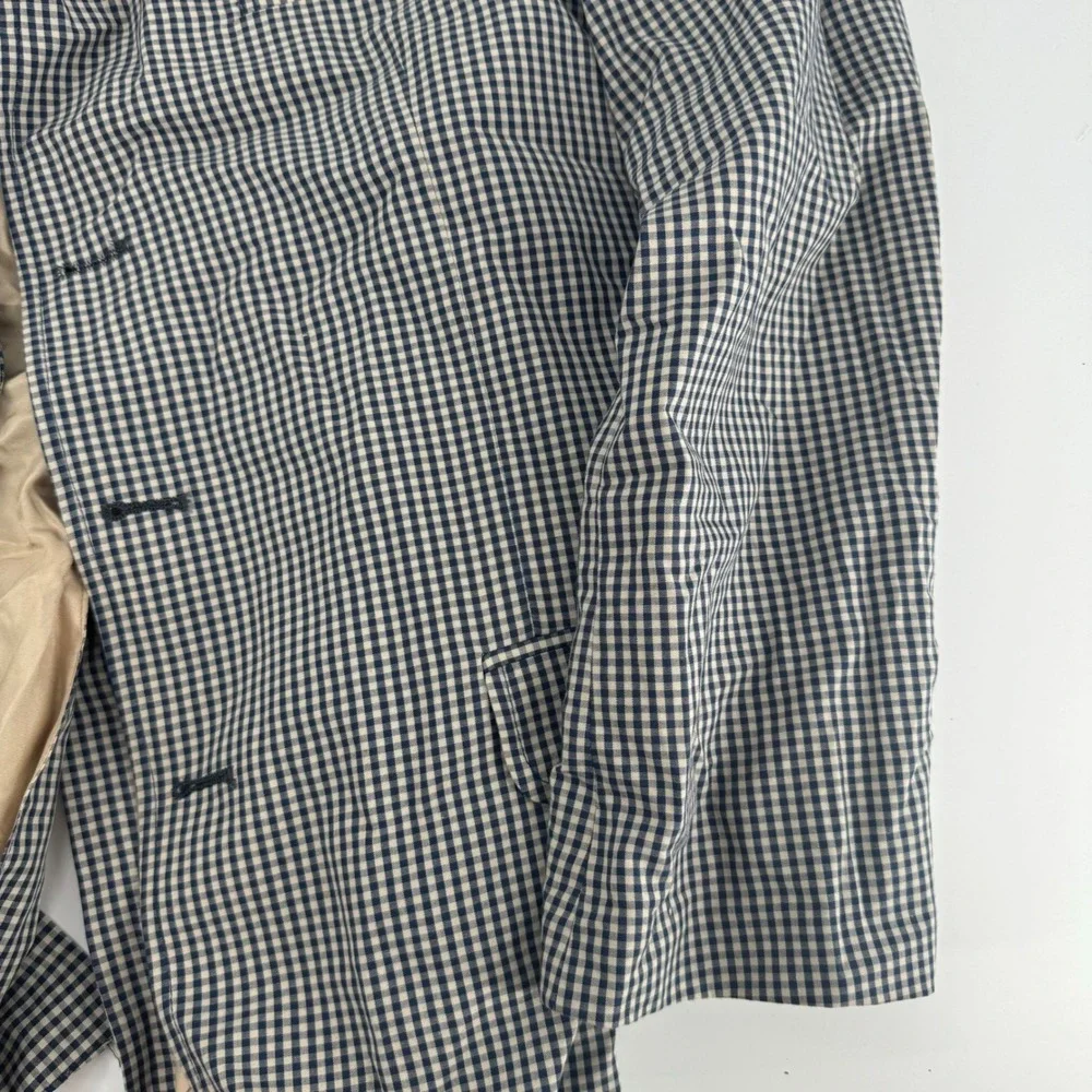 Orvis Mens‎ Houndstooth Blazer Sport Coat Jacket 44L Checked Plaid